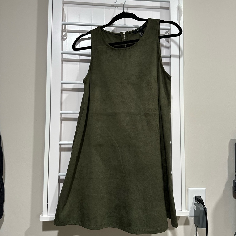 Forever 21 Dark Green Suede Mini Dress